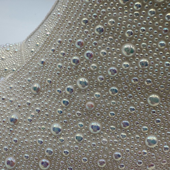 Women’s Pearl Bridal Booties Sz 7 - Picture 3 of 9